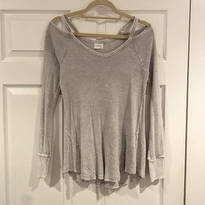 Cold Shoulder Waffle Top